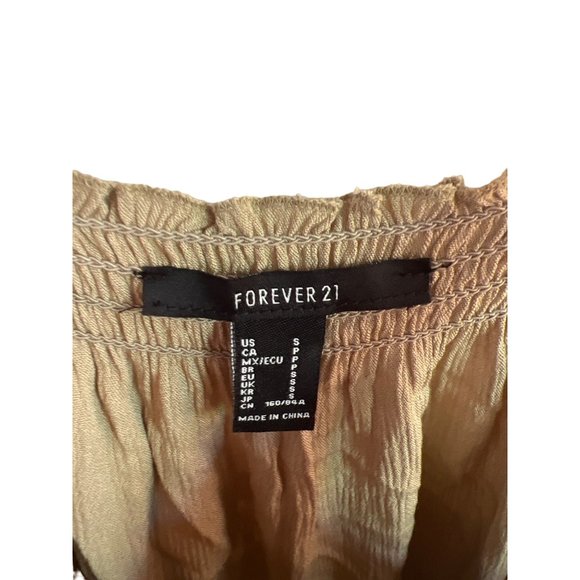 Forever 21 Mini Dress Off the Shoulder Olive Green Women's Size Small Cottagecor - Picture 3 of 4